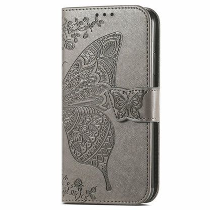 For Blackview A96 Butterfly Love Flower Embossed Leather Phone Case(Gray) - More Brand by buy2fix | Online Shopping UK | buy2fix