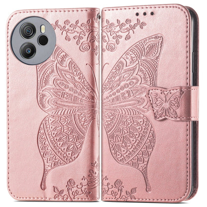 For Blackview Shark 8 Butterfly Love Flower Embossed Leather Phone Case(Rose Gold) - More Brand by buy2fix | Online Shopping UK | buy2fix