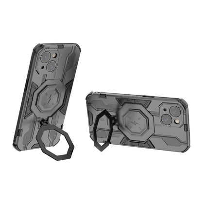 For iPhone 15 MagSafe Supersonic Armor Holder PC Hybrid TPU Phone Case(Black) - iPhone 15 Cases by buy2fix | Online Shopping UK | buy2fix