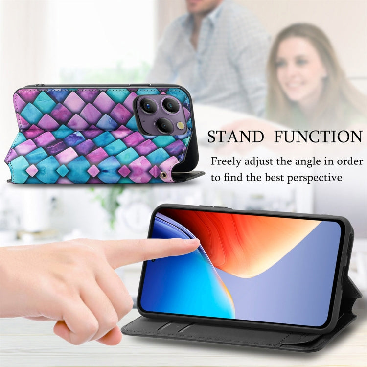 For Blackview  A96 CaseNeo Colorful Magnetic Leather Phone Case(Purple Scales) - More Brand by buy2fix | Online Shopping UK | buy2fix