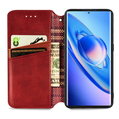 For Blackview A200 Pro Cubic Grid Pressed Magnetic Leather Phone Case(Red) - More Brand by buy2fix | Online Shopping UK | buy2fix