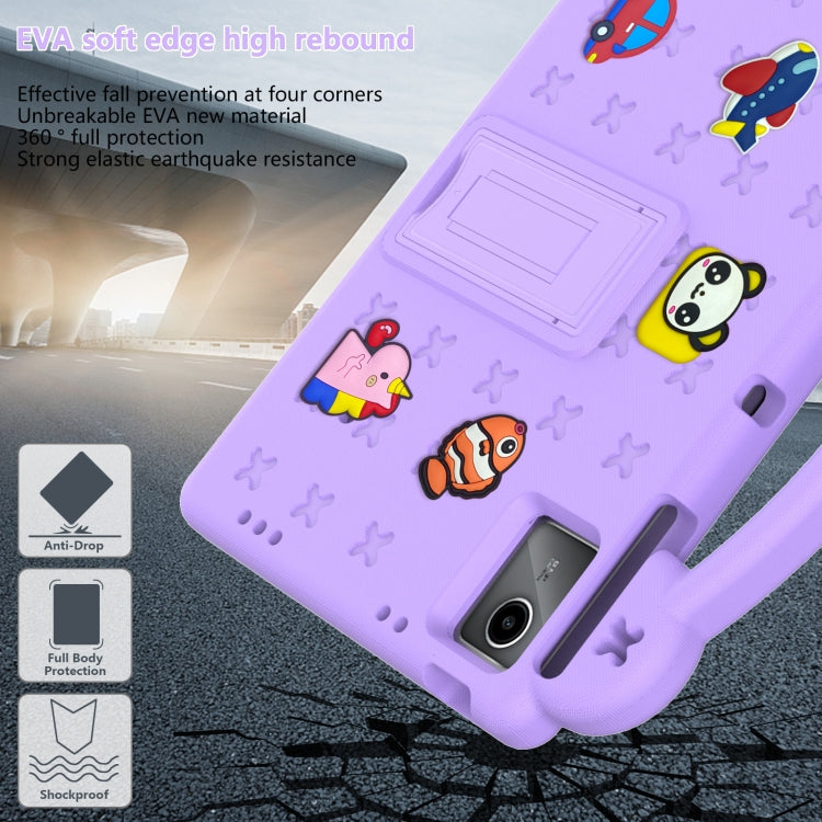 For Lenovo Tab M11 / Xiaoxin Pad 2024 Handle Kickstand Children EVA Shockproof Tablet Case(Light Purple) - Lenovo by buy2fix | Online Shopping UK | buy2fix