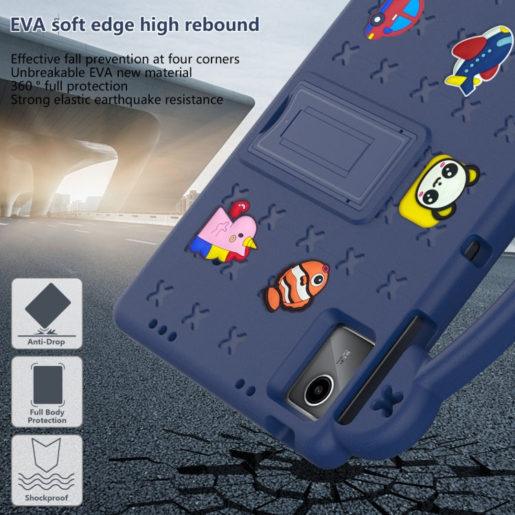 For DOOGEE T30 Pro 11 2023 Handle Kickstand Children EVA Shockproof Tablet Case(Navy Blue) - Others by buy2fix | Online Shopping UK | buy2fix