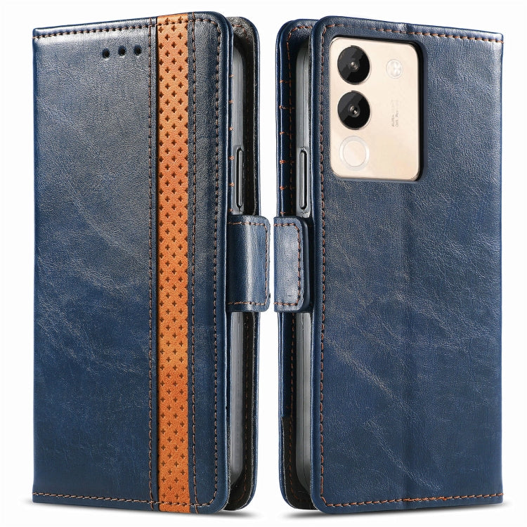 For vivo Y200 / V29E CaseNeo Splicing Dual Magnetic Buckle Leather Phone Case(Blue) - vivo Cases by buy2fix | Online Shopping UK | buy2fix