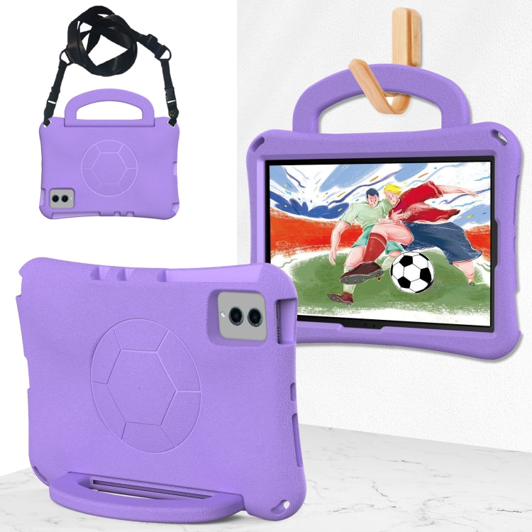 For Samsung Galaxy Tab S9 FE 11 X510 2023 Handle Football Shaped EVA Shockproof Tablet Case(Light Purple) - Galaxy Tab S9 FE by buy2fix | Online Shopping UK | buy2fix