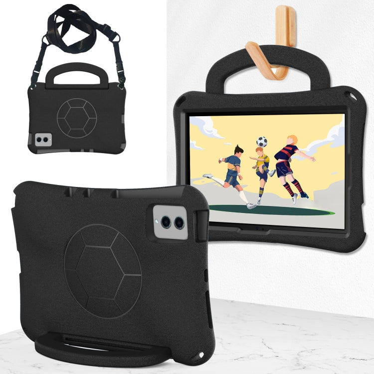 For Samsung Galaxy Tab S9 FE 11 X510 2023 Handle Football Shaped EVA Shockproof Tablet Case(Black) - Galaxy Tab S9 FE by buy2fix | Online Shopping UK | buy2fix