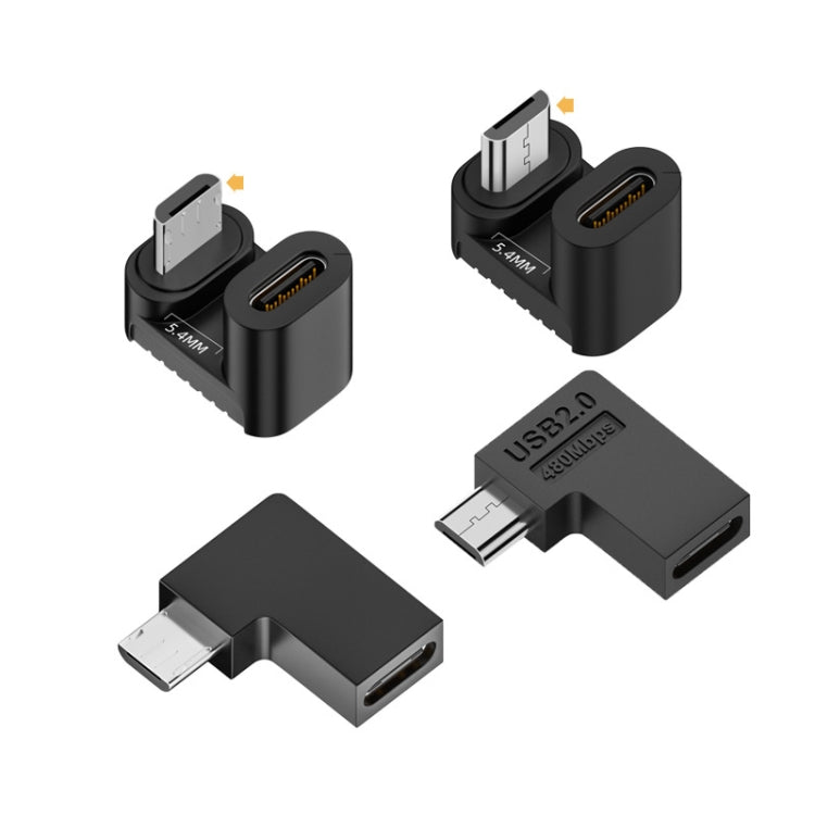 Type-C Female to Micro USB Male Adapter Data Charging Transmission, Specification:Type-C Female to Micro Male U Shape Back - Cable & Adapters by buy2fix | Online Shopping UK | buy2fix