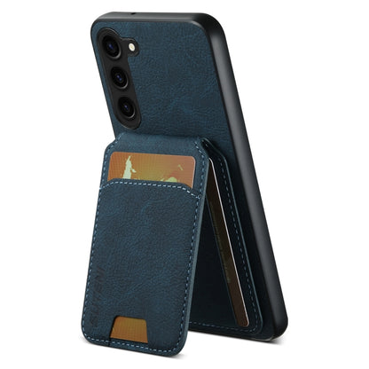 For Samsung Galaxy S24+ 5G Suteni H02 Litchi Leather Card Wallet Stand Back Phone Case(Blue) - Galaxy S24+ 5G Cases by Suteni | Online Shopping UK | buy2fix