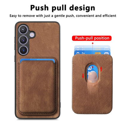 For Samsung Galaxy S24+ 5G Retro Leather Card Bag Magnetic Phone Case(Brown) - Galaxy S24+ 5G Cases by buy2fix | Online Shopping UK | buy2fix