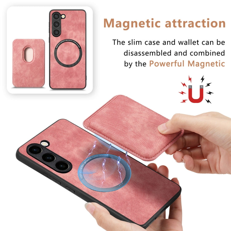 For Samsung Galaxy S23+ 5G Retro Leather Card Bag Magnetic Phone Case(Pink) - Galaxy S23+ 5G Cases by buy2fix | Online Shopping UK | buy2fix