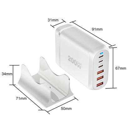 GaN PD100W Type-C x 3 + USB x 3 Multi Port Laptop Adapter, White, Plug Size:UK Plug - Universal Power Adapter by buy2fix | Online Shopping UK | buy2fix