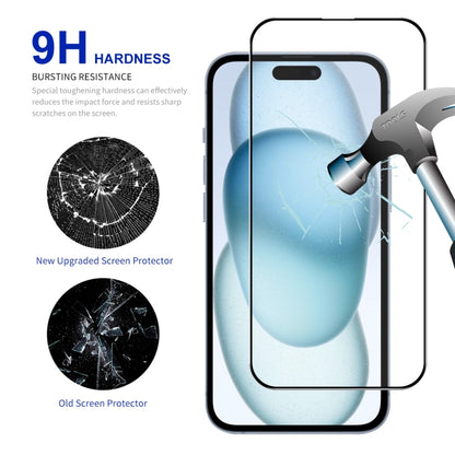 For iPhone 15  / 16 ENKAY Easy Install High Alumina Silicon Full Glass Film - iPhone 15 Tempered Glass by ENKAY | Online Shopping UK | buy2fix