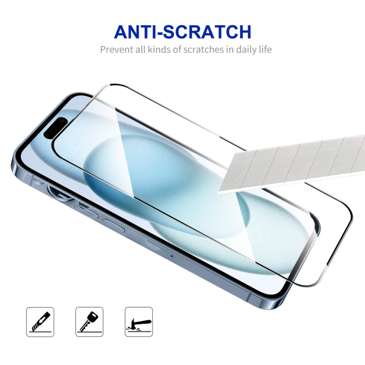 For iPhone 15  / 16 ENKAY Easy Install High Alumina Silicon Full Glass Film - iPhone 15 Tempered Glass by ENKAY | Online Shopping UK | buy2fix