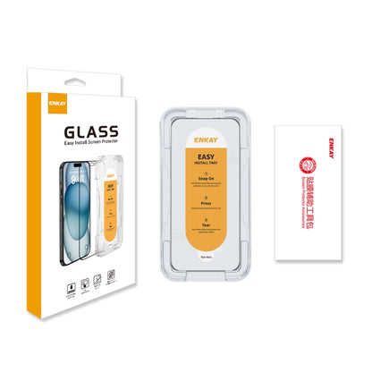 For iPhone 15 Pro Max ENKAY Easy Install High Alumina Silicon Full Glass Film - iPhone 15 Pro Max Tempered Glass by ENKAY | Online Shopping UK | buy2fix