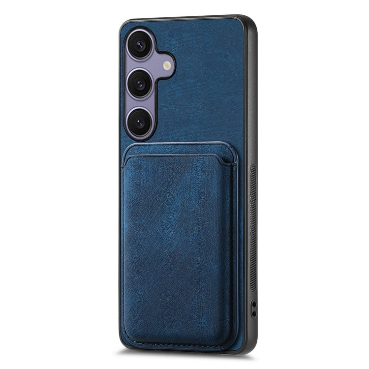 For Samsung Galaxy S25+ 5G Retro Leather Card Bag Magnetic Phone Case(Blue) - Galaxy S25+ 5G Cases by buy2fix | Online Shopping UK | buy2fix