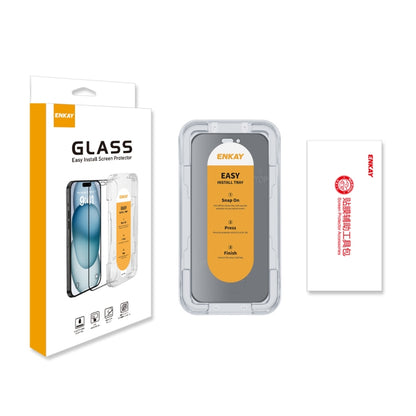 For iPhone 15 Plus ENKAY Easy Install Anti-peeping Privacy Full Screen Tempered Glass Film - iPhone 15 Plus Tempered Glass by ENKAY | Online Shopping UK | buy2fix