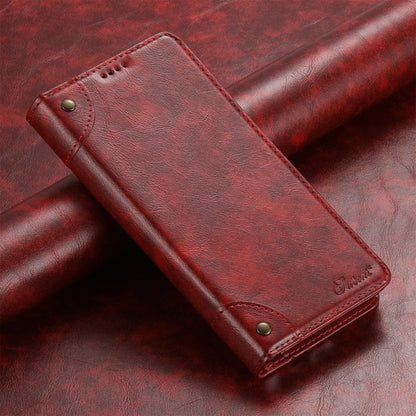 For Samsug Galaxy S24 Ultra 5G Suteni Baroque Calf Texture Buckle Wallet Leather Phone Case(Red) - Galaxy S24 Ultra 5G Cases by Suteni | Online Shopping UK | buy2fix