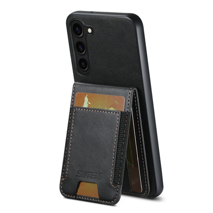 For Samsung Galaxy S24+ 5G Suteni H03 Oil Wax Leather Wallet Stand Back Phone Case(Black) - Galaxy S24+ 5G Cases by Suteni | Online Shopping UK | buy2fix