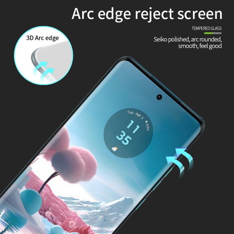 For Motorola Moto Edge 40 Neo MOFI 9H 3D Hot Bending Tempered Glass Film(Black) - Motorola Tempered Glass by MOFI | Online Shopping UK | buy2fix