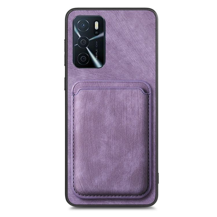 For OPPO Reno10 Pro Global Retro Leather Card Bag Magnetic Phone Case(Purple) - OPPO Cases by buy2fix | Online Shopping UK | buy2fix