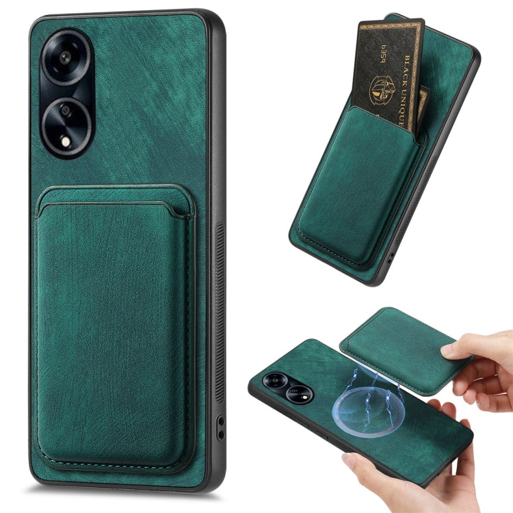 For OPPO A1 5G Retro Leather Card Bag Magnetic Phone Case(Green) - OPPO Cases by buy2fix | Online Shopping UK | buy2fix