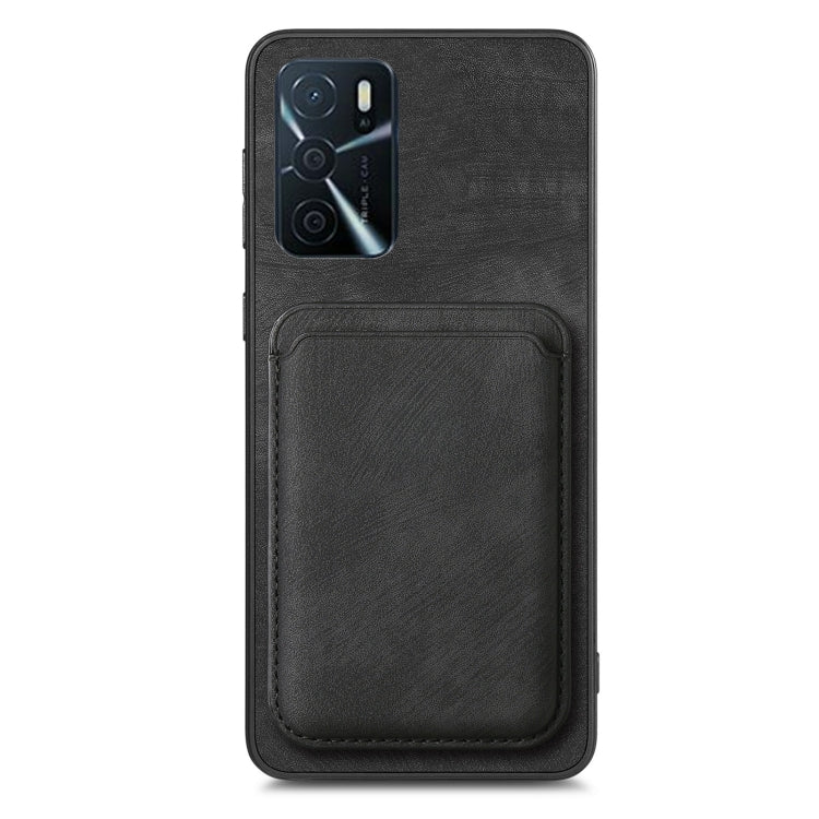 For OPPO A1 5G Retro Leather Card Bag Magnetic Phone Case(Black) - OPPO Cases by buy2fix | Online Shopping UK | buy2fix