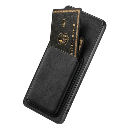 For OPPO Reno9 5G Retro Leather Card Bag Magnetic Phone Case(Black) - OPPO Cases by buy2fix | Online Shopping UK | buy2fix