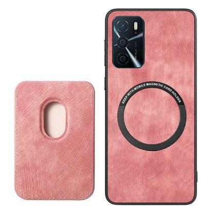 For OPPO Find X5 Pro Retro Leather Card Bag Magnetic Phone Case(Pink) - OPPO Cases by buy2fix | Online Shopping UK | buy2fix