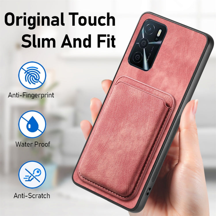 For OPPO Find X5 Pro Retro Leather Card Bag Magnetic Phone Case(Pink) - OPPO Cases by buy2fix | Online Shopping UK | buy2fix