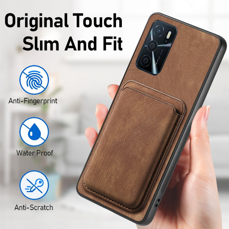 For OPPO Find X5 Retro Leather Card Bag Magnetic Phone Case(Brown) - OPPO Cases by buy2fix | Online Shopping UK | buy2fix