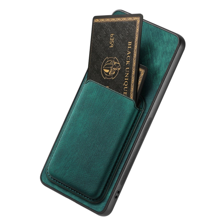 For OPPO A16K Retro Leather Card Bag Magnetic Phone Case(Green) - OPPO Cases by buy2fix | Online Shopping UK | buy2fix