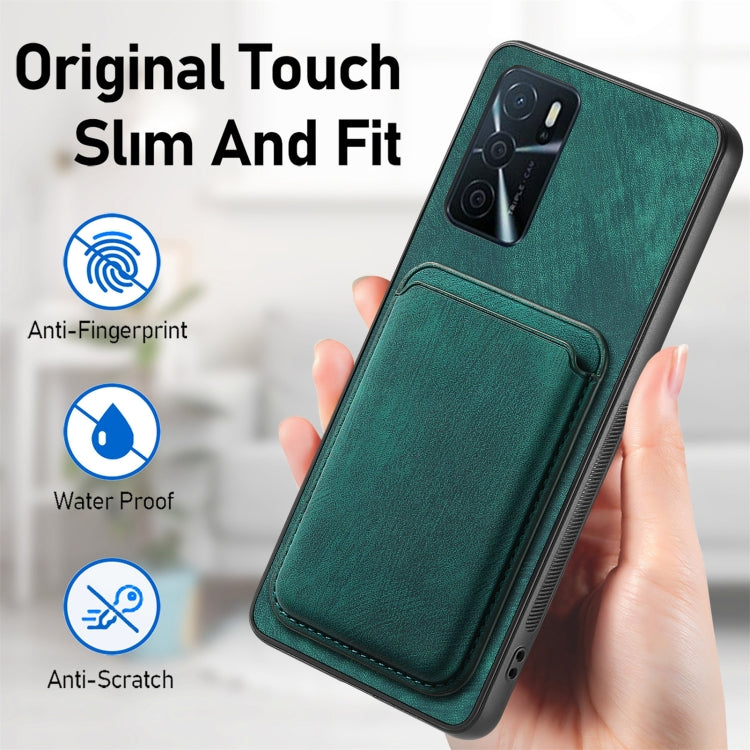 For OPPO A16K Retro Leather Card Bag Magnetic Phone Case(Green) - OPPO Cases by buy2fix | Online Shopping UK | buy2fix