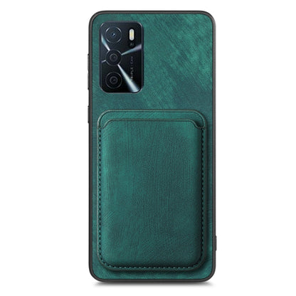 For OPPO A5 Retro Leather Card Bag Magnetic Phone Case(Green) - OPPO Cases by buy2fix | Online Shopping UK | buy2fix