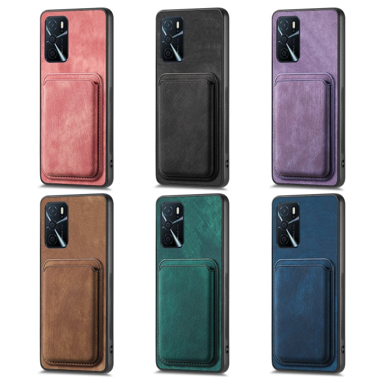 For OPPO Find X5 Pro Retro Leather Card Bag Magnetic Phone Case(Blue) - OPPO Cases by buy2fix | Online Shopping UK | buy2fix