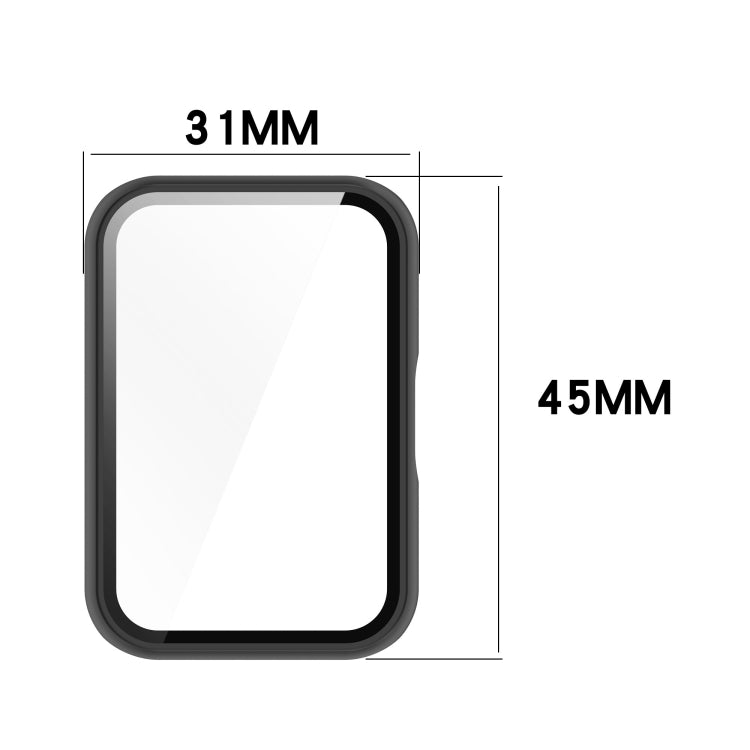 For Samsung Galaxy Fit 3 SM-R390 PC + Tempered Glass Film Integrated Watch Protective Case(Ivory White) - Watch Cases by buy2fix | Online Shopping UK | buy2fix