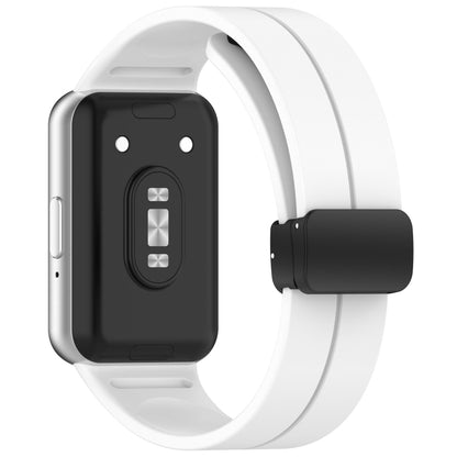 For Samsung Galaxy Fit 3 SM-R390 Magnetic Folding Buckle Silicone Watch Band(White) - Watch Bands by buy2fix | Online Shopping UK | buy2fix