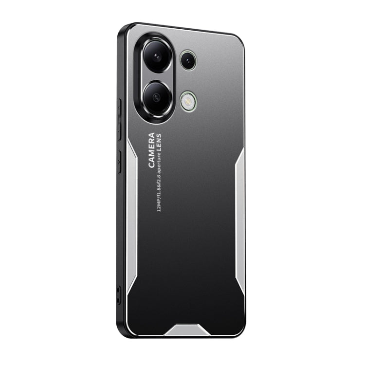 For Xiaomi Redmi Note 13 4G Blade Series TPU Hybrid Metal Phone Case(Silver) - Note 13 Cases by buy2fix | Online Shopping UK | buy2fix