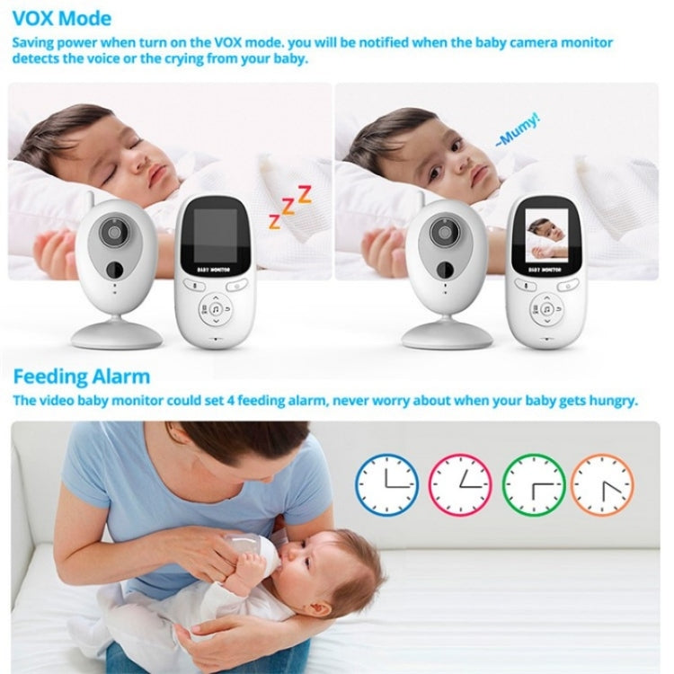 R306 Room Temperature Monitor Intercom Camera 2.0-inch Night Vision Wireless Baby Monitor(EU Plug) - Baby Monitor by buy2fix | Online Shopping UK | buy2fix