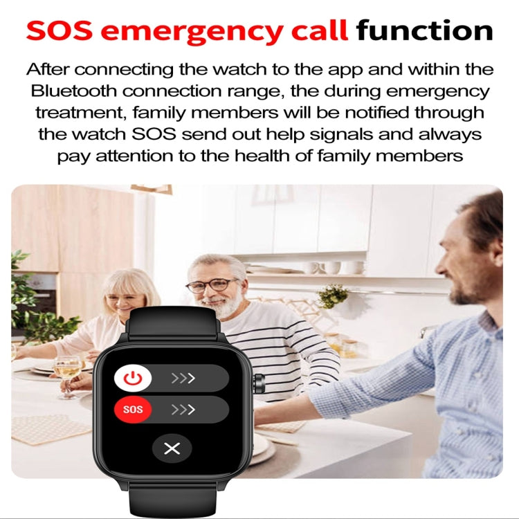 ET570 1.96 inch Color Screen Smart Watch Silicone Strap, Support Bluetooth Call / ECG(Black) - Smart Watches by buy2fix | Online Shopping UK | buy2fix