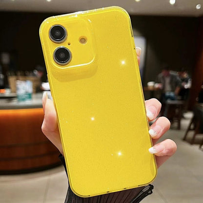 For iPhone 16 Plus Jelly Glitter Solid Color TPU Phone Case(Yellow) - iPhone 16 Plus Cases by buy2fix | Online Shopping UK | buy2fix