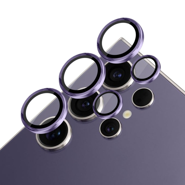 For Samsung Galaxy S24 Ultra 5G NORTHJO Camera LensCD Vein Metal Ring Tempered Glass Film(Purple) - Galaxy S24 Ultra 5G Tempered Glass by NORTHJO | Online Shopping UK | buy2fix