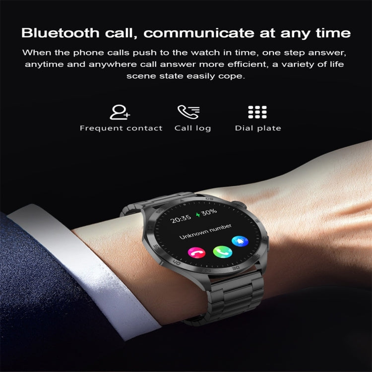 ET485 1.43 inch Color Screen Smart Watch Steel Strap, Support Bluetooth Call / ECG(Black) - Smart Watches by buy2fix | Online Shopping UK | buy2fix