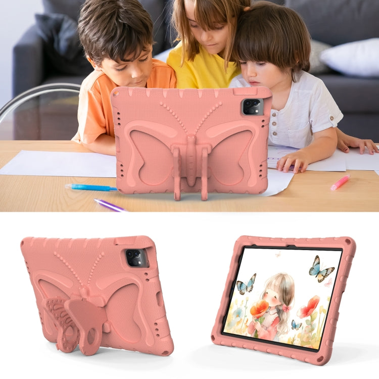 For iPad Air 11 2024 Butterfly Bracket EVA Shockproof Tablet Case(Pink Orange) - iPad Air 11 2024 Cases by buy2fix | Online Shopping UK | buy2fix