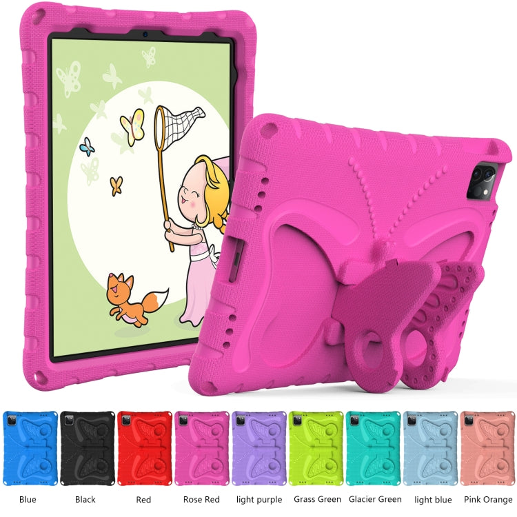 For iPad Air 11 2024 Butterfly Bracket EVA Shockproof Tablet Case(Rose Red) - iPad Air 11 2024 Cases by buy2fix | Online Shopping UK | buy2fix