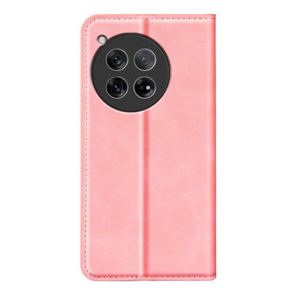 For OnePlus 12 Retro-skin Magnetic Suction Leather Phone Case(Pink) - OnePlus Cases by buy2fix | Online Shopping UK | buy2fix