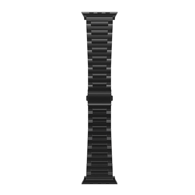 For Apple Watch Ultra 49mm I-Shaped Titanium Watch Band(Black) - Watch Bands by buy2fix | Online Shopping UK | buy2fix