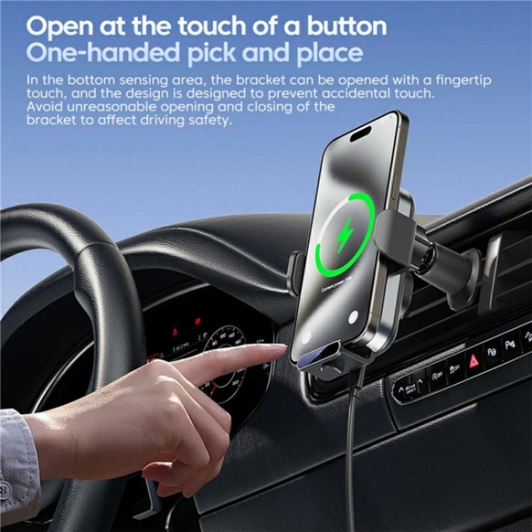X10s Car Air Vent Hook 66W High Power Intelligent Induction Wireless Charger(Silver) - Wireless Charging Pads by buy2fix | Online Shopping UK | buy2fix