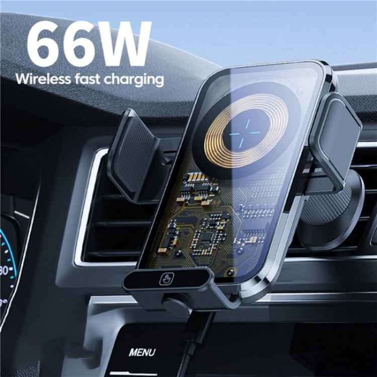 X11s 66W High Power Transparent Car Wireless Charger Phone Bracket(Titanium) - Car Charger by buy2fix | Online Shopping UK | buy2fix