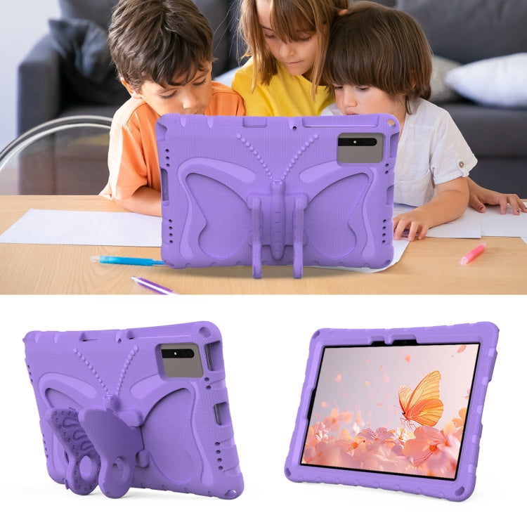 For Samsung Galaxy Tab S9 FE X510 Butterfly Bracket EVA Shockproof Tablet Case(Light Purple) - Galaxy Tab S9 FE by buy2fix | Online Shopping UK | buy2fix