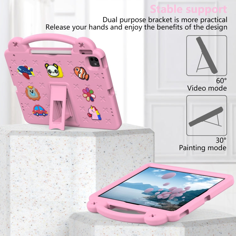 For iPad Pro 13 2024 Handle Kickstand Children EVA Shockproof Tablet Case(Pink) - iPad Pro 13 2024 Cases by buy2fix | Online Shopping UK | buy2fix